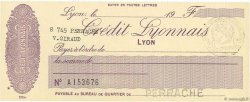 Francs FRANCE Regionalismus und verschiedenen Lyon 1915 DOC.Chèque ST