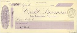 Francs FRANCE regionalismo e varie Lyon 1920 DOC.Chèque SPL