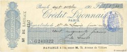 150 Francs FRANCE regionalismo y varios Paris 1911 DOC.Chèque EBC