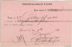 2000 Francs FRANCE regionalismo y varios Épinal 1860 DOC.Reçu MBC
