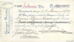 39,15 Francs FRANCE regionalismo y varios Cornimont 1870 DOC.Chèque EBC