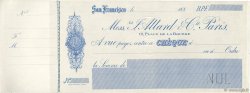 Francs Non émis FRANCE regionalismo y varios San Francisco 1880 DOC.Chèque EBC