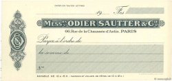 Francs FRANCE Regionalismus und verschiedenen Paris 1900 DOC.Chèque fST