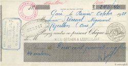 245,40 Francs FRANCE regionalismo e varie Réveillon 1921 DOC.Chèque SPL