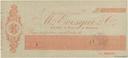 Francs FRANCE regionalism and miscellaneous Lyon 1871 DOC.Chèque AU