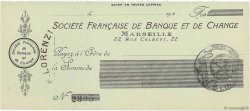 Francs FRANCE Regionalismus und verschiedenen Marseille 1920 DOC.Chèque fST