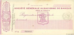 Francs FRANCE Regionalismus und verschiedenen Thionville 1915 DOC.Chèque VZ