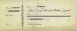 Francs Non émis FRANCE regionalism and miscellaneous Paris 1890 DOC.Chèque VF