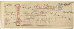Francs FRANCE régionalisme et divers La Rochelle 1889 DOC.Chèque TTB
