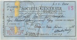 8000 Francs FRANCE regionalismo e varie Lyon 1938 DOC.Chèque BB