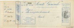 Francs FRANCE regionalism and miscellaneous Paris 1879 DOC.Chèque XF