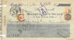 1200 Francs FRANCE regionalism and miscellaneous Paris 1926 DOC.Chèque VF