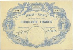 50 Francs type 1884 Indices Noirs FRANKREICH  1888 F.A47.04 VZ