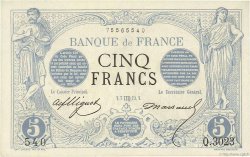 5 Francs NOIR FRANKREICH  1873 F.01.21