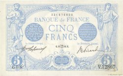 5 Francs BLEU lion inversé FRANCE  1917 F.02bis.04 AU
