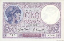 5 Francs FEMME CASQUÉE FRANKREICH  1920 F.03.04