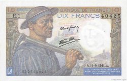 10 Francs MINEUR FRANCIA  1941 F.08.01 SC