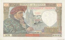 50 Francs JACQUES CŒUR FRANKREICH  1941 F.19.10