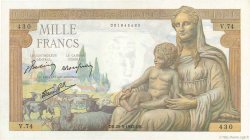1000 Francs DÉESSE DÉMÉTER FRANKREICH  1942 F.40.01 VZ+