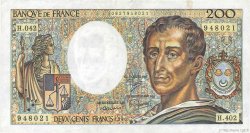200 Francs MONTESQUIEU alphabet H.402 Grand numéro FRANCE  1986 F.70ter.01 VF