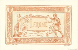 1 Franc TRÉSORERIE AUX ARMÉES 1917 Épreuve FRANKREICH  1917 VF.03.00Ec ST