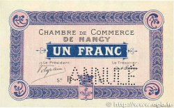 1 Franc Annulé FRANCE regionalism and various Nancy 1915 JP.087.04 XF