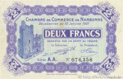 2 Francs FRANCE regionalism and miscellaneous Narbonne 1921 JP.089.25 VF
