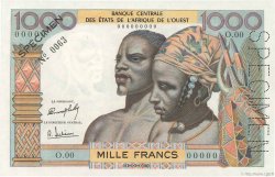1000 Francs Spécimen ESTADOS DEL OESTE AFRICANO  1964 P.004vars FDC