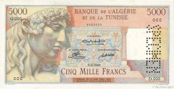 5000 Francs Spécimen ALGÉRIE  1949 P.109s SPL+