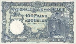 100 Francs - 20 Belgas BELGIEN  1928 P.102 VZ+