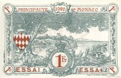 1 Franc ESSAI Essai MONACO  1920 P.05r FDC