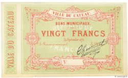 20 Francs Non émis FRANCE régionalisme et divers Le Cateau 1870 JER.59.20e SUP