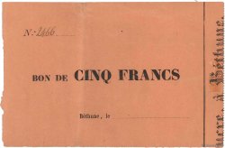 5 Francs FRANCE régionalisme et divers Béthune 1870 JER.62.04var TTB