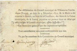 5 Francs FRANCE regionalism and miscellaneous Villeneuve L
