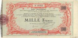 1000 Francs FRANCE regionalism and miscellaneous  1915 JPNEC.02.1307 XF
