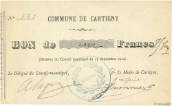 1 Franc FRANCE regionalism and various  1914 JPNEC.80.53 AU
