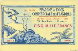 5000 Francs FRANCE regionalism and various Lille 1955  UNC-