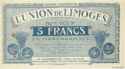 5 Francs FRANCE regionalismo e varie Limoges 1920  SPL