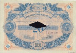 20 Francs Annulé FRANCE Regionalismus und verschiedenen Roanne 1929  fVZ