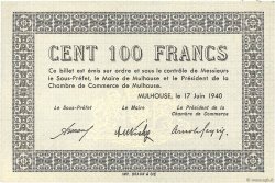 100 Francs FRANCE Regionalismus und verschiedenen Mulhouse 1940 K.073 fST