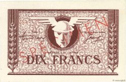 10 Francs Spécimen FRANCE Regionalismus und verschiedenen Nantes 1940 K.082-SP1 fST+