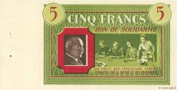 5 Francs BON DE SOLIDARITÉ FRANCE régionalisme et divers  1941  SPL