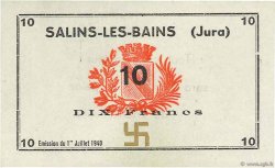10 Francs FRANCE regionalismo y varios Salins-Les-Bains 1940 K.113b FDC
