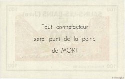 100 Francs FRANCE regionalismo y varios Salins-Les-Bains 1940 K.115b FDC