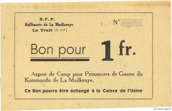 1 Franc Non émis FRANCE régionalisme et divers Le Trait 1940 K.076.02b