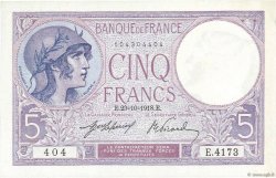 5 Francs FEMME CASQUÉE FRANKREICH  1918 F.03.02