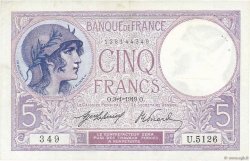 5 Francs FEMME CASQUÉE FRANCIA  1919 F.03.03