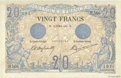 20 Francs NOIR FRANCIA  1904 F.09.03