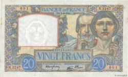 20 Francs TRAVAIL ET SCIENCE FRANCE  1941 F.12.13 SPL