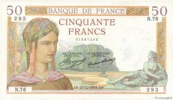 50 Francs CÉRÈS FRANKREICH  1934 F.17.02